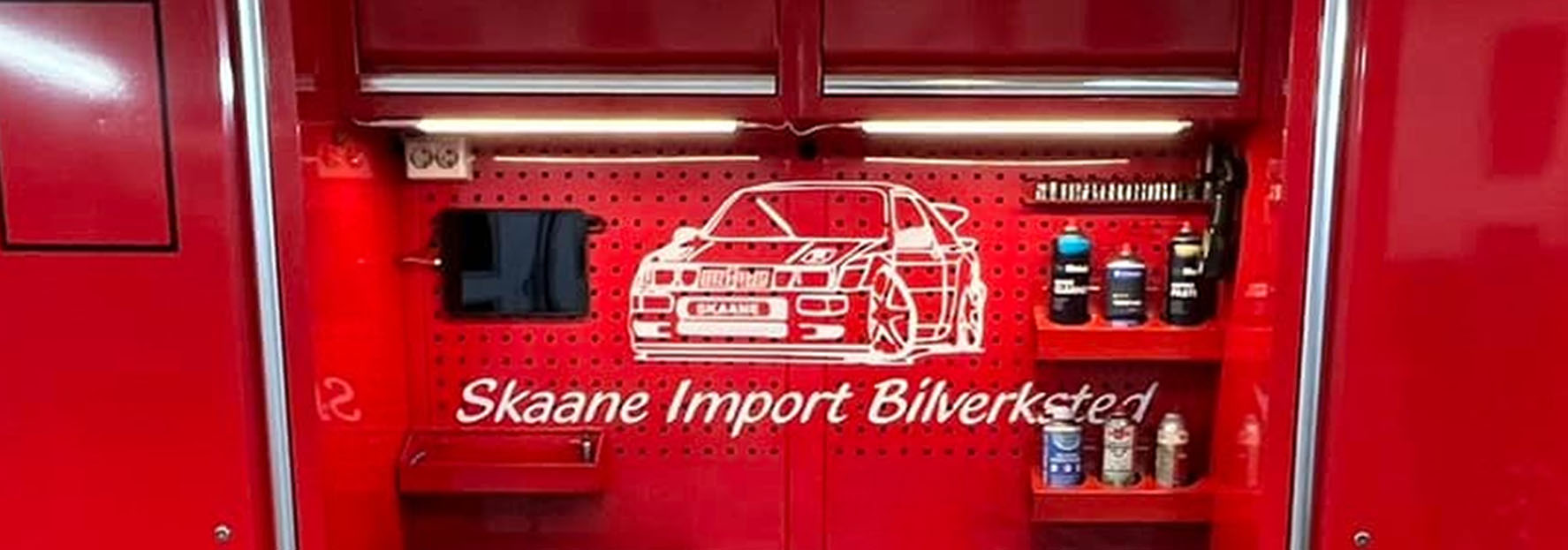 Verktøyveggen hos Skaane Import Bilverksted